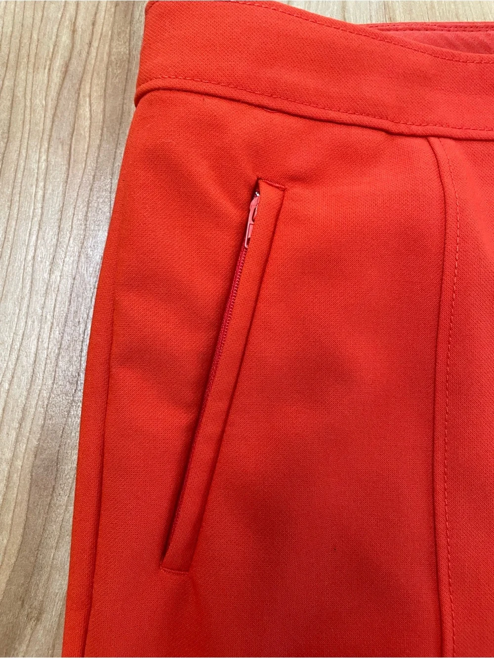 Tory Burch Poppy Red Slim Fit Ankle Front Pleat Pants Size 12